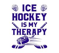 El hockey sobre hielo es mi terapia. Pegatinas de pared 40x50cm No se cae Azul oscuro