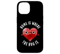 El hogar es Donde el Abrazo es Divertido Juego de Palabras con el corazón Carcasa para iPhone 14