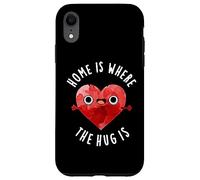 El hogar es Donde el Abrazo es Divertido Juego de Palabras con el corazón Carcasa para iPhone XR