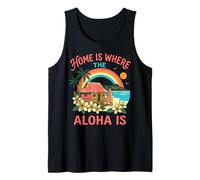 El hogar es Donde el Aloha es Hawaiian Beach Surf Paradise Art Camiseta sin Mangas