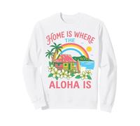El hogar es Donde el Aloha es Hawaiian Beach Surf Paradise Art Sudadera