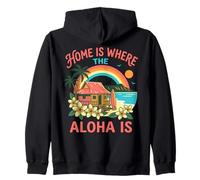 El hogar es Donde el Aloha es Hawaiian Beach Surf Paradise Art Sudadera con Capucha