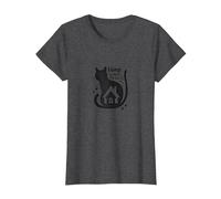 El hogar es Donde está el Gato: Cita de un Amante de los felinos Camiseta, Mujer, Jaspeado Oscuro, L