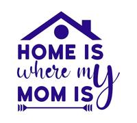 El hogar es donde está mi mamá Día de la Madre Pegatinas de pared 54.6x55.8cm Fácil instalación Azul oscuro