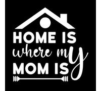 El hogar es donde está mi mamá Día de la Madre Pegatinas de pared de vinilo 67.2x68.6cm No daña la superficie de la pared Blanco