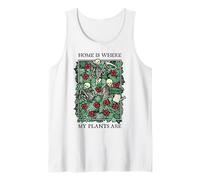 El hogar es Donde están mis Plantas Jardinero Esqueleto Flor cráneo Camiseta sin Mangas