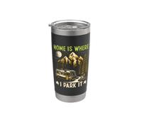 El hogar es donde lo aparco Camping Vaso térmico de acero inoxidable de doble pared