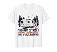 El hogar es Donde lo estacionas, Divertido Producto Familiar para Acampar en autocaravanas Camiseta gráfica económica, Hombre, Blanco, M