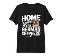 El hogar es Donde mi Pastor alemán es Amante de los Perros Camiseta Premium