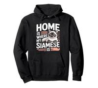 El hogar es Donde mi siamés es Lindo Amante de los Gatos Sudadera con Capucha