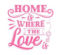 El hogar no es un lugar, es un sentimiento familiar. Pegatinas de pared 54.6x55.4cm Decoración de carrocerías Rosa