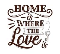 El hogar no es un lugar, es un sentimiento familiar. Pegatinas de pared de vinilo 67.2x68.2cm Impermeable Café