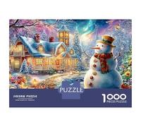 El Hombre de Nieve de Grand Snowy Mansion Puzzle De 1000 Piezas Navidad Snowman Perfecto Regalo para Niños, Niñas, Hombres Y Mujeres 38x26cm/1000pcs