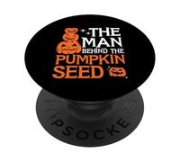 El Hombre detrás de la semilla de Calabaza Divertido Embarazo de Halloween PopSockets PopGrip Adhesivo