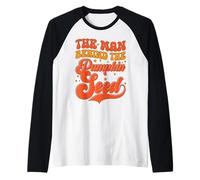 El Hombre detrás de la semilla de Calabaza Halloween Embarazo Hombres Papá Camiseta Manga Raglan
