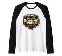 El Hombre El Mito La Leyenda del Remo Entrenador Atleta Broma Divertida Camiseta Manga Raglan