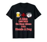 El hombre no puede sobrevivir en la cerveza también necesita un diseño de perro Camiseta