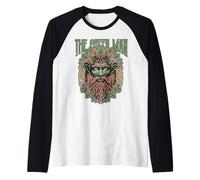 El Hombre Verde Hoja Barba Bosque Espíritu Celta Leyenda Camiseta Manga Raglan
