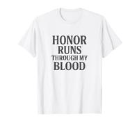 El honor corre a través de mi sangre. Estilo militar vintage. Camiseta