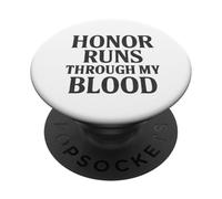 El honor corre a través de mi sangre. Estilo militar vintage. PopSockets PopGrip Adhesivo