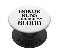 El honor corre a través de mi sangre. Orgullo veterano militar. PopSockets PopGrip Adhesivo