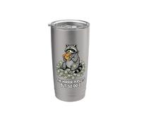 El horror persiste, pero yo también lo hago mapache Meme Pizza Vaso térmico de acero inoxidable de doble pared
