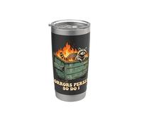 El humor de mapache en el contenedor de fuego sobrevive a tiempos difíciles Vaso térmico de acero inoxidable de doble pared