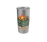 El humor de mapache en el contenedor de fuego sobrevive a tiempos difíciles Vaso térmico de acero inoxidable de doble pared
