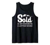 El Humor inmobiliario Vendido es mi Palabra Favorita de 4 Letras Camiseta sin Mangas
