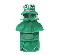 El impermeable para mascotas estilo pato se puede remolcar para perros medianos y grandes, con tiras reflectantes (rana, M)