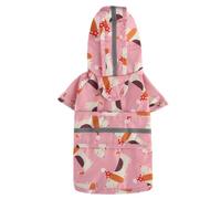 El impermeable para mascotas estilo pato se puede remolcar para perros medianos y grandes, con tiras reflectantes (perro con capucha roja, S)