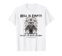 EL Infierno ESTÁ VACÍO Y Todos LOS DIABLOS ESTÁN AQUÍ Shakespeare Meme Camiseta gráfica económica, Hombre, Blanco, S
