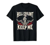 El Infierno no podía mantenerme Cruz Cristiana Cadenas rotas Camiseta gráfica económica, Hombre, Negro, M