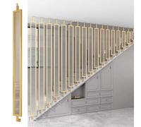 El interior la barandilla la escalera es transparente,con una Junta giratoria 270°,adecuada para varios techos-barandilla la escalera oro en blanco negro/barandilla del apartamento la Villa del ático(