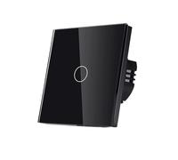 El interruptor táctil 1/2/3/4 Gang Light Switch 600W necesita soporte de cable neutro(WiFi 1Gang Black)