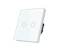 El interruptor táctil 1/2/3/4 Gang Light Switch 600W necesita soporte de cable neutro(WiFi 2Gang White)