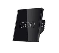 El interruptor táctil 1/2/3/4 Gang Light Switch 600W necesita soporte de cable neutro(WiFi 3Gang Black)