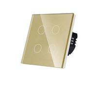 El interruptor táctil 1/2/3/4 Gang Light Switch 600W necesita soporte de cable neutro(WiFi 4Gang Gold)