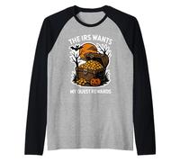 El IRS Quiere Mi Quest Rewards Halloween Divertido Mago Meme Camiseta Manga Raglan