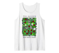 El jardín es mi Lugar Feliz Jardinería Jardinero esquelético Camiseta sin Mangas