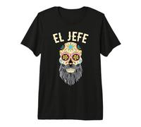 El Jefe Day of The Dead Beard Sugar Skull Camiseta Premium