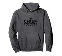 El Jefes Jefes Jefe de Todo - Jefe Liderazgo Humor Sudadera con Capucha, Unisex para Adultos, Jaspeado Oscuro, L
