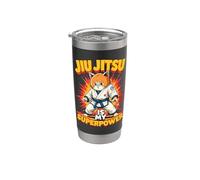 El Jiu-jitsu Es Mi Superpoder: Un Gato Adorable Que Practica Vaso térmico de acero inoxidable de doble pared