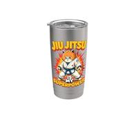 El Jiu-jitsu Es Mi Superpoder: Un Gato Adorable Que Practica Vaso térmico de acero inoxidable de doble pared