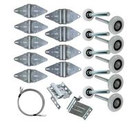 El juego completo de reparación de puerta de garaje incluye bisagras de aleación de metal de cable de 8 pies y soporte superior para una mayor longevidad y herrajes de aleación de metal permanente