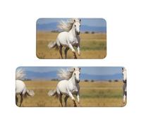 El juego de 2 alfombrillas acolchadas White Stallion es un buen ayudante para estar de pie en la cocina y antideslizante en el baño