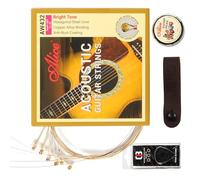 El juego de 21 accesorios para guitarra incluye 6 cuerdas de guitarra acústica, 12 púas de guitarra Alice, 1 correa para el cuello de guitarra, 2 cerraduras de guitarra (juego de 21 accesorios de