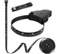 El juego de 3 cintas métricas de 60 pulgadas incluye pasador de bloqueo y botón de retención, cinta métrica de tela corporal y cinta métrica suave para coser medidas corporales de tela, color negro