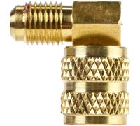 El juego de adaptadores de rosca HVAC R410 R22 incluye accesorios de latón SAE de 1/4 a 5/16 SAE para líneas de refrigeración (90 grados)