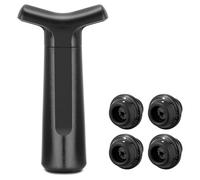 El juego de bombas de vacío de vino con mango ergonómico incluye 4 tapones de sellado a prueba de fugas, tapa de botella manual duradera con herramienta de conservación de botellas